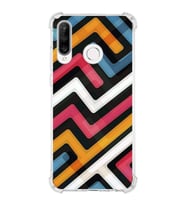 PrintiFy Huawei P30 Lite Uyumlu Köşe Korumalı Labirent Grafiti Tasarımlı Şeffaf Silikon Kılıf
