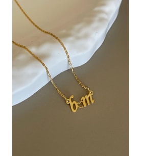Kişiye Özel 925 Ayar Gümüş Şık Çift Harf Tasarım Kolye (Gold)