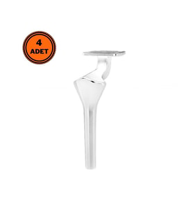 4 Adet Elmas Lüx Metal Ayak 16 cm Krom Mobilya Koltuk Ayağı