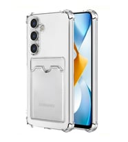 Samsung Galaxy A36 Kılıf Darbe Emici Köşe Korumalı Kartlıklı Cüzdanlı Silikon Kapak - Şeffaf