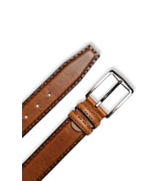 Hakiki Deri Erkek Kemer – Dikiş Desen, 4 cm, Taba  7603 (A.Taba)