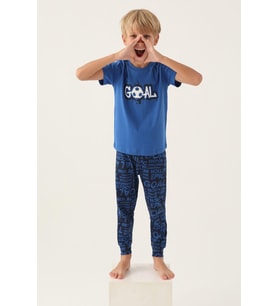 Roly Poly Goal Erkek Çocuk Rahat Kısa Kollu Paça Lastikli Pijama Takım