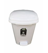 Polytime Pedallı Basmalı Çöp Kutusu Kovası - İç Kovalı - Beyaz - 6 Litre - 28x22x22 Cm.