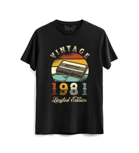 Vintage 1981 Limeted Edition Siyah Tshirt