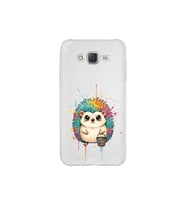 Samsung Galaxy J7 ile Uyumlu Splash Kirpi Tasarımlı Şeffaf Silikon Kılıf