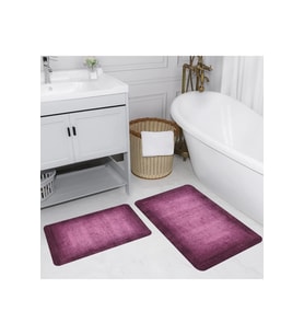 Rovigo Home Dijital Baskılı 2'li Banyo paspas Takımı RVG5199 (Mor)