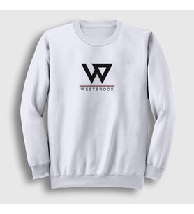 Presmono Unisex Beyaz Logo Russell Westbrook Sweatshirt 368881tt (Beyaz)