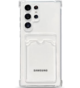 Teknomoda Samsung Galaxy S22 ULTRA Kılıf Kartlıklı Anti Şok Korumalı Şeffaf Silikon Şeffaf Açık