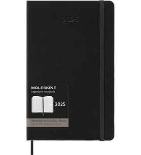 Moleskine Pro 12 Ay 2025 Haftalık Dikey Planlayıcı, Sert Kapak, Büyük (5" X 8.2"), Siyah, 288 Sayfa (Turkuaz)