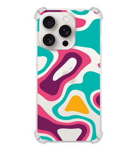 PrintiFy Apple iPhone 15 Pro Max (Kamera Açık) Uyumlu Köşe Korumalı Renkli Desen Kılıf
