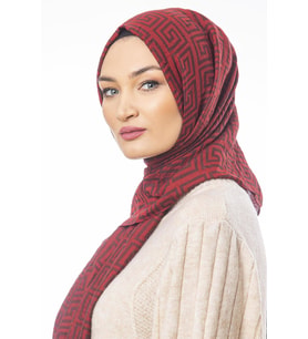 Jakar Dokuma Desen Jakarlı Modal Seri Şal Eşarp Askısı ile Birlikte 75x200 cm Kı