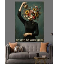 Be Kind To Mind Dekoratif Kanvas - Mdf Ahşap Tablo