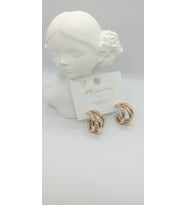 Gold Renk Üçlü Görünüm Halka Küpe