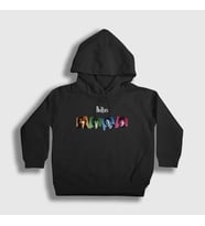 Presmono Unisex Çocuk Siyah Members The Beatles Kapüşonlu Sweatshirt 114992tt