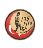 ATATÜRK KOCATEPE 135 filo Deri PEÇ - Arma - Askeri Patch (Krem)