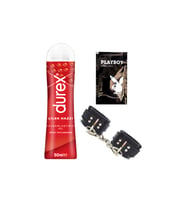 Durex Çilekli 50 ml Jel + Siyah Deri El Kelepçesi + Hediye