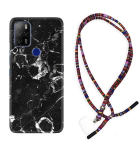 Omix X300 X500 X400 X600 X700 Kılıf Boyun Asklı Rasta Silikon Black Hole Marble 1387