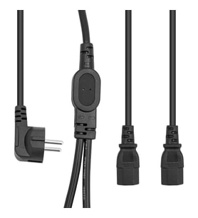 Powermaster Tek Priz Çift Güç Çıkışlı 1.8 Metre Power Kablosu Monitör Elektirik Kablosu Tek Priz İki Monitör