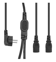 Powermaster Tek Priz Çift Güç Çıkışlı 1.8 Metre Power Kablosu Monitör Elektirik Kablosu Tek Priz İki Monitör