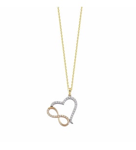 Kalp Sonsuzluk Altın Kolye 14K Gold