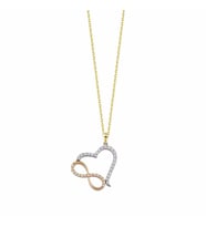 Kalp Sonsuzluk Altın Kolye 14K Gold