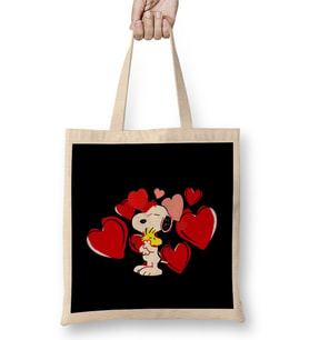 Snoopy Valentines Day Bez Çanta Uzun Saplı