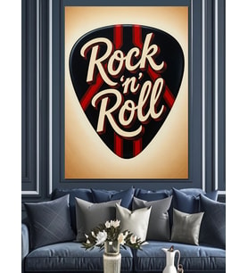 Rock'N Roll Gitar Penası Dekoratif Kanvas - Mdf Ahşap Tablo