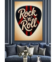 Rock'N Roll Gitar Penası Dekoratif Kanvas - Mdf Ahşap Tablo
