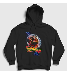 Presmono Unisex Siyah Clock Film Geleceğe Dönüş Back To The Future Kapüşonlu Sweatshirt 242977tt