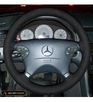 Mercedes E W211-S211 Dikme Direksiyon Kılıfı Alcantara Süet Monza Black 4 Kollu-Geniş Kare-Oval Tuş 2002-2006
