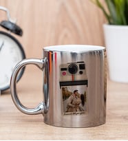 Kişye Özel Polaroid Tasarım Fotoğraflı Silver Kupa Bardak