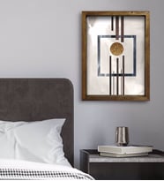 BK Gift Yatak Odası Konseptli Doğal Masif Ahşap Çerçeveli Tablo 45x65cm-71