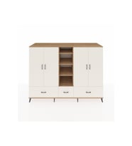 Kronos Dolap 12 Raflı 3 Çekmeceli 4 Kapaklı 220x59x163 Çam-Aytaşı