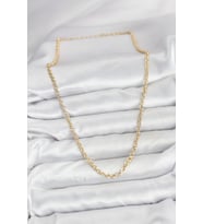 Gold Renk Pirinç Halkalı Kadın Kolye (CM) (Standart)