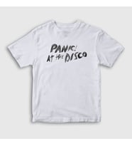 Presmono Unisex Çocuk Beyaz Brush Panic! at the Disco T-Shirt 72211tt (Beyaz)