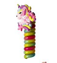 Caş Dekorasyon Pembe Renk Unicorn Figürlü Yaylı Toka Spiral Toka Makarna Toka