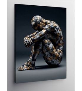 Kanvas Tablo Düşünen Puzzle Adam