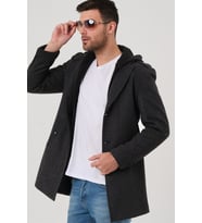 PLT8406 DEWBERRY ERKEK PALTO-DESENLİ ANTRASİT
