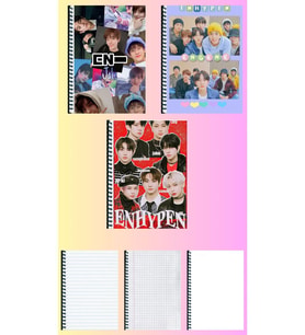 Enyphen A4 defter 3 adet çizgili + kareli + çizgisiz büyük boy 21*29 cm süper set