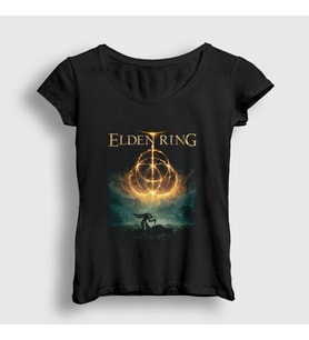 Presmono Kadın Siyah Vyke Oyun Elden Ring T-Shirt 456238tt