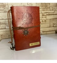 Kişiye Özel Denizci Temalı Deri Günlük Defter (Kahverengi)