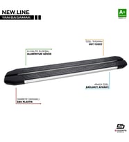 Hyundai H-1 Uyumlu Starex Uzun Şase Newline Krom Yan Basamak 219 Cm 1998-2007