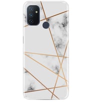Kılıfland One Plus Nord N10 Kılıf Silikon Resimli Kapak White Marble Mermers With Triangle Stok 1195