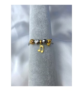 5'li Charm Gümüş Renk Paslanmaz Çelik Bileklik (Çok Renkli)