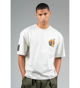 Maraton Oversize Erkek Bisiklet Yaka Gümüş Gri T-shirt