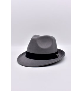 Erkek Gri Keçe Trilby Fötr Şapka