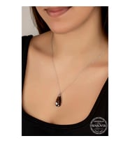 Swarovski Crystal Taşlı Damla Gümüş Kadın Kolye