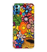 PrintiFy Tecno Spark 7 ile Uyumlu 1mm Slim Fit Retro Renkler 2 Baskılı Şeffaf  Kılıf