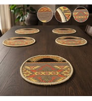 BK Gift 6 Adet El Yapımı Anadolu İzleri Kilim Kumaşı Supla Koleksiyonu 27cm -2