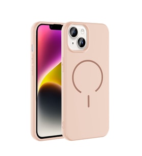 Apple iPhone 13 Uyumlu Kılıf M-safe Şarj Özellikli Zore Meta Kapak (Rose)